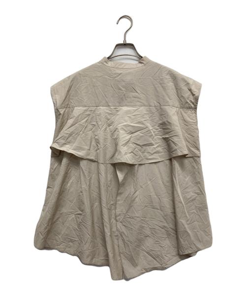 R-ISM（リズム）R-ISM (リズム) バックフリルイージーブラウス ベージュ サイズ:4の古着・服飾アイテム
