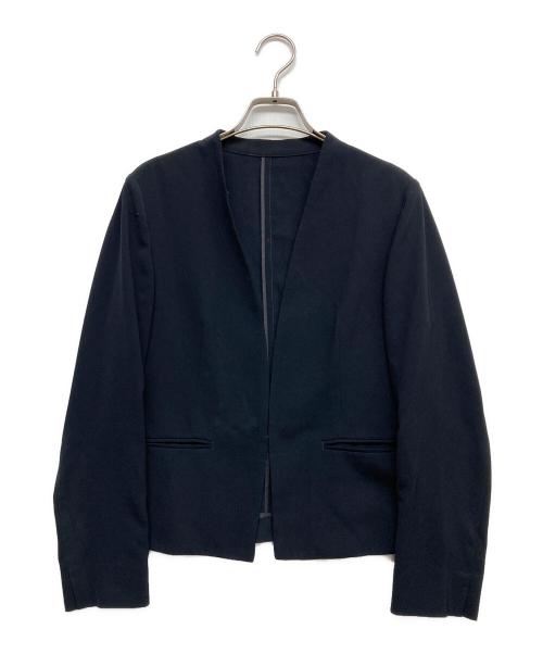 23区（ニジュウサンク）23区 (ニジュウサンク) ノーカラージャケット ネイビー サイズ:38の古着・服飾アイテム