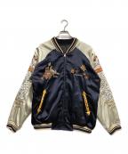 Peaked Yellowピークドイエロー）の古着「リバーシブルスカジャン」｜ブラック×ネイビー