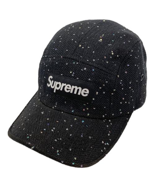 SUPREME（シュプリーム）Supreme (シュプリーム) Sequins Camp Cap ブラックの古着・服飾アイテム