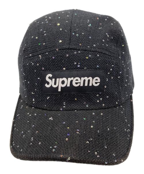 SUPREME（シュプリーム）Supreme (シュプリーム) Sequins Camp Cap ブラックの古着・服飾アイテム