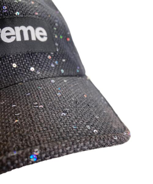 SUPREME（シュプリーム）Supreme (シュプリーム) Sequins Camp Cap ブラックの古着・服飾アイテム