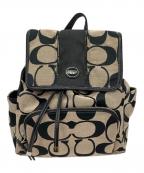 COACHコーチ）の古着「シグネチャー リュックサック」｜ブラック×ブラウン