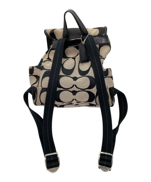 COACH（コーチ）COACH (コーチ) シグネチャー リュックサック ブラック×ブラウンの古着・服飾アイテム
