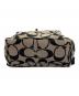 中古・古着 COACH (コーチ) シグネチャー リュックサック ブラック×ブラウン：10000円