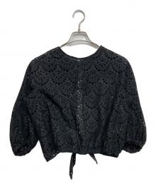 TOMORROW LAND collection（トゥモローランドコレクション）の古着「カットワークブラウス」｜ブラック