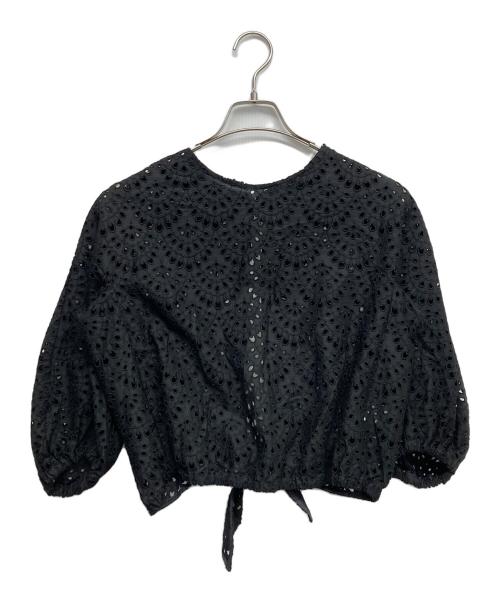 TOMORROW LAND collection（トゥモローランドコレクション）TOMORROW LAND collection (トゥモローランドコレクション) カットワークブラウス ブラック サイズ:36の古着・服飾アイテム