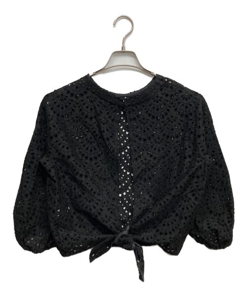 TOMORROW LAND collection（トゥモローランドコレクション）TOMORROW LAND collection (トゥモローランドコレクション) カットワークブラウス ブラック サイズ:36の古着・服飾アイテム