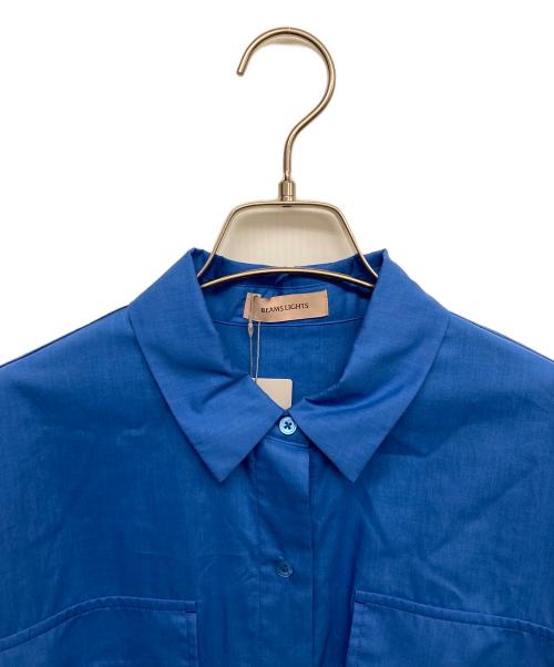 BEAMS Lights（ビームスライト）BEAMS Lights (ビームスライト) ウエストドロストシャツワンピース ブルー サイズ:38の古着・服飾アイテム