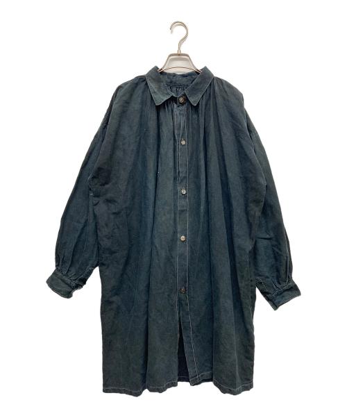 古着（フルギ）古着 (フルギ) インディゴリネンスモック ブラック サイズ:FREEの古着・服飾アイテム