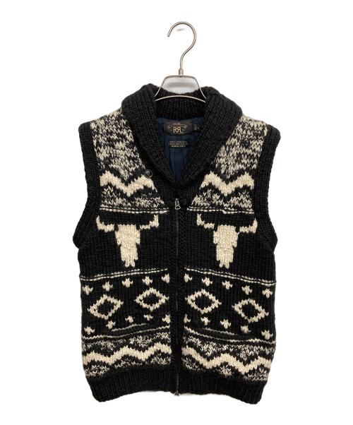 RRL（ダブルアールエル）RRL (ダブルアールエル) カウチンニットベスト ブラック サイズ:ｓの古着・服飾アイテム