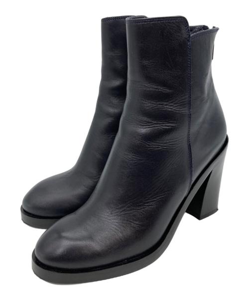 FABIO RUSCONI（ファビオルスコーニ）FABIO RUSCONI (ファビオルスコーニ) ショートヒールブーツ ブラック サイズ:36の古着・服飾アイテム