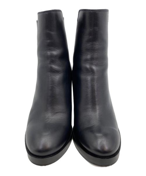 FABIO RUSCONI（ファビオルスコーニ）FABIO RUSCONI (ファビオルスコーニ) ショートヒールブーツ ブラック サイズ:36の古着・服飾アイテム