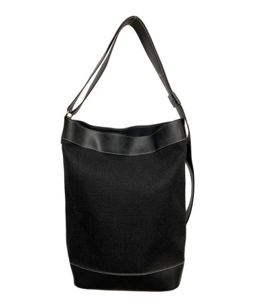 &MyuQ（アンドミューク）&MyuQ (アンドミューク) バケツ型キャンバスショルダーバッグ ブラックの古着・服飾アイテム