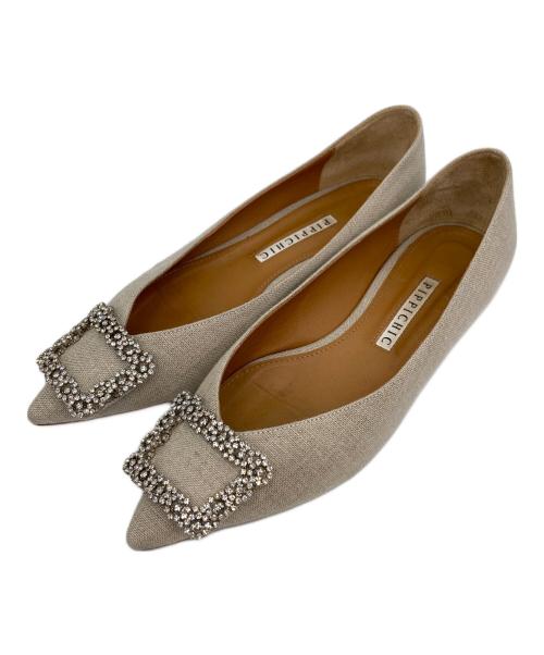 Pippichic（ピッピシック）Pippichic (ピッピシック) ビジューポインテッドトゥパンプス ベージュ サイズ:37の古着・服飾アイテム