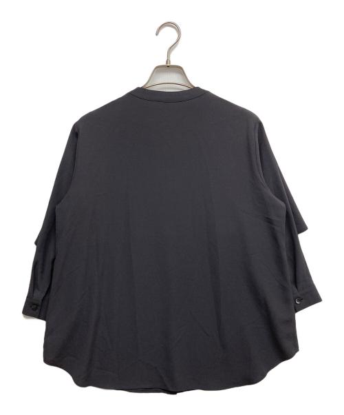INDIVI（インディヴィ）INDIVI (インディヴィ) ケープカラーブラウス グレー サイズ:38の古着・服飾アイテム