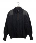 waiperワイパー）の古着「ハーフジップコマンドコットンニット」｜ブラック
