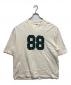 BLURHMS×JOURNAL STANDARDブラームス×ジャーナルスタンダード）の古着「Cotton Rayon 88 12 Print Football Tee JS フットボールTシャツ」｜ベージュ