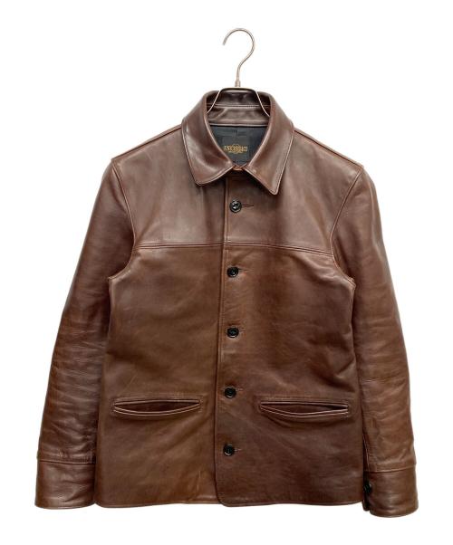 FINECREEK&CO（ファインクリークアンドコー）FINECREEK＆CO (ファインクリークアンドコー) 30's Leather Car Coat”Arcadia” ブラウン サイズ:38の古着・服飾アイテム