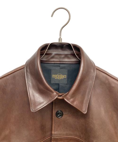 FINECREEK&CO（ファインクリークアンドコー）FINECREEK＆CO (ファインクリークアンドコー) 30's Leather Car Coat”Arcadia” ブラウン サイズ:38の古着・服飾アイテム