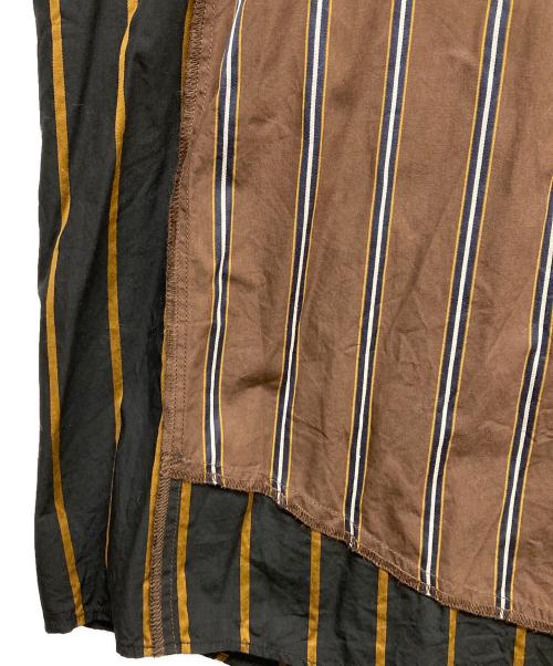 N.HOOLYWOOD（エヌ ハリウッド）N.HOOLYWOOD (エヌ ハリウッド) ストライプシャツ ブラウン サイズ:38の古着・服飾アイテム