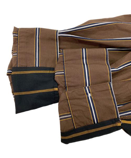 N.HOOLYWOOD（エヌ ハリウッド）N.HOOLYWOOD (エヌ ハリウッド) ストライプシャツ ブラウン サイズ:38の古着・服飾アイテム