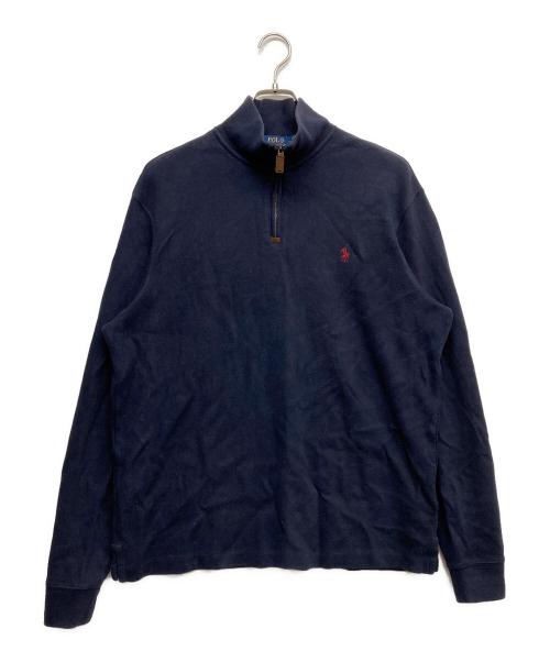 POLO RALPH LAUREN（ポロ・ラルフローレン）POLO RALPH LAUREN (ポロ・ラルフローレン) ハーフジップスウェット ネイビー サイズ:Lの古着・服飾アイテム