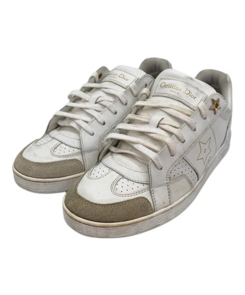 Christian Dior（クリスチャン ディオール）Christian Dior (クリスチャン ディオール) レザー スター スニーカー ホワイト サイズ:36.5の古着・服飾アイテム