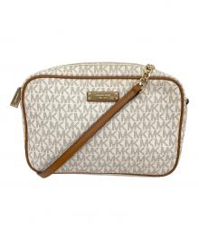 MICHAEL KORS（マイケル・コース）の古着「ジェットセットトラベルロゴショルダーバッグ」｜ベージュ