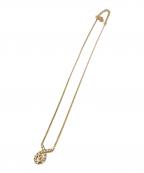 Christian Diorクリスチャン ディオール）の古着「ロゴラインストーンネックレス」｜ゴールド