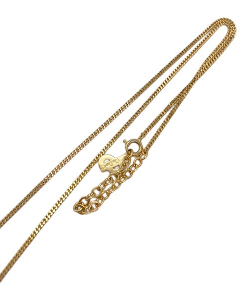 Christian Dior（クリスチャン ディオール）Christian Dior (クリスチャン ディオール) ロゴラインストーンネックレス ゴールドの古着・服飾アイテム