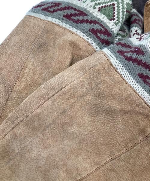 canda（シーアンドエー）CANDA (シーアンドエー) ネイティブ柄裏ボアレザージャケット ブラウン サイズ:FREEの古着・服飾アイテム