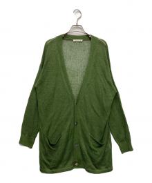 GALERIE VIE（ギャルリーヴィー）の古着「リネンコード Ｖネックカーディガン」｜グリーン