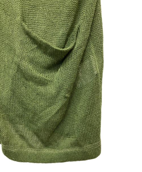 GALERIE VIE（ギャルリーヴィー）GALERIE VIE (ギャルリーヴィー) リネンコード Ｖネックカーディガン グリーン サイズ:Fの古着・服飾アイテム