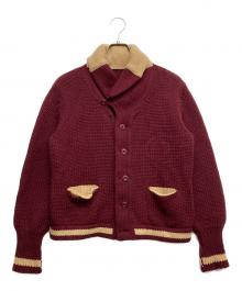 VINTAGE（ヴィンテージ）の古着「ショールカラーカーディガン」｜レッド