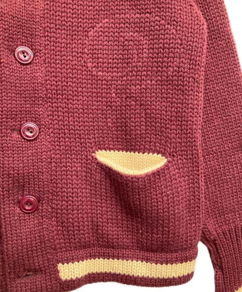 VINTAGE（ヴィンテージ）VINTAGE (ヴィンテージ) ショールカラーカーディガン レッド サイズ:記載無の古着・服飾アイテム