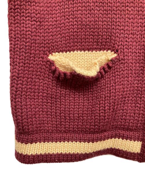 VINTAGE（ヴィンテージ）VINTAGE (ヴィンテージ) ショールカラーカーディガン レッド サイズ:記載無の古着・服飾アイテム