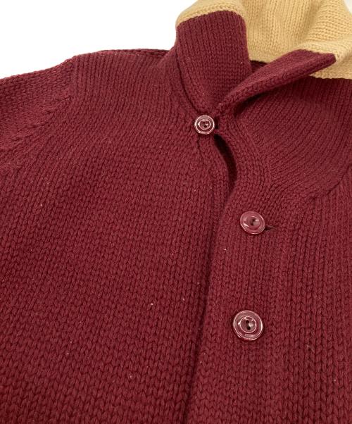 VINTAGE（ヴィンテージ）VINTAGE (ヴィンテージ) ショールカラーカーディガン レッド サイズ:記載無の古着・服飾アイテム