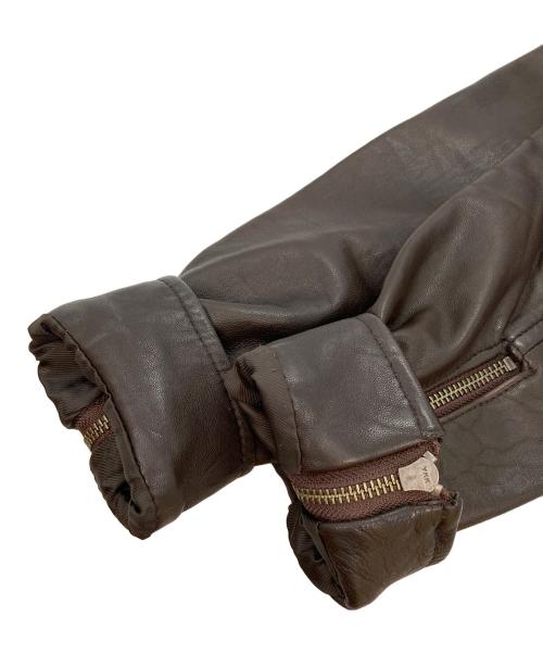MEN'S BIGI（メンズビギ）MEN'S BIGI (メンズビギ) レザーシングルライダースジャケット ブラウン サイズ:2の古着・服飾アイテム