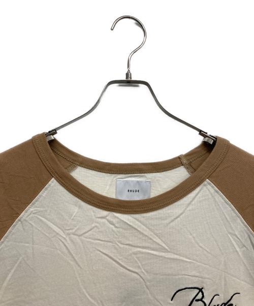 RHUDE（ルード）RHUDE (ルード) ラグランスリーブ Tシャツ ベージュ サイズ:XXLの古着・服飾アイテム