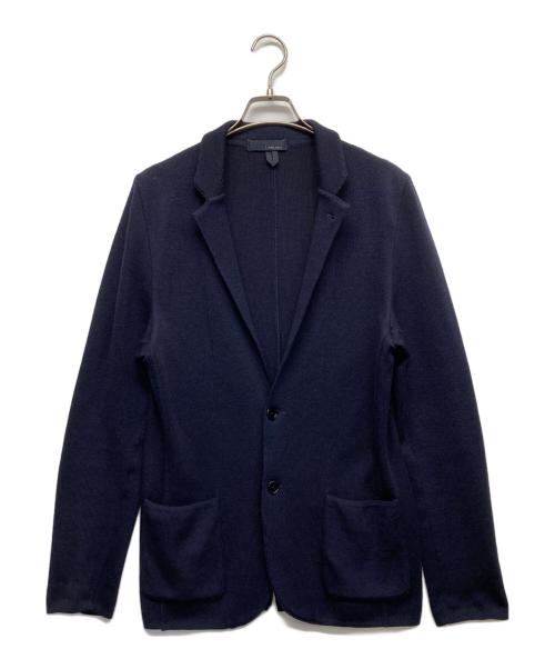 LARDINI（ラルディーニ）LARDINI (ラルディーニ) ニットテーラードジャケット ネイビー サイズ:Mの古着・服飾アイテム