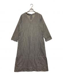 45rpm（45アールピーエム）の古着「インディゴストライプワンピース」｜グレー