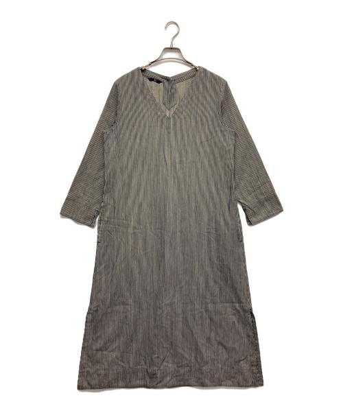 45rpm（45アールピーエム）45rpm (45アールピーエム) インディゴストライプワンピース グレー サイズ:3の古着・服飾アイテム
