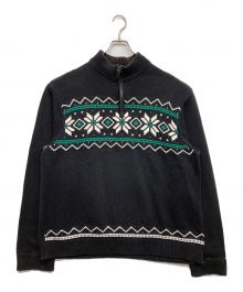 CHAPS（チャップス）の古着「ハーフジップニット」｜ブラック