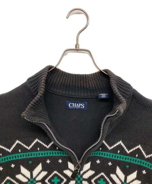 CHAPS（チャップス）CHAPS (チャップス) ハーフジップニット ブラック サイズ:XXLの古着・服飾アイテム