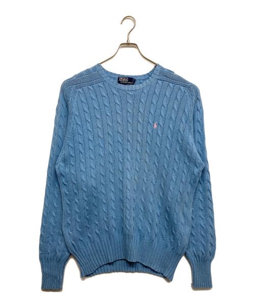 POLO RALPH LAUREN（ポロ・ラルフローレン）POLO RALPH LAUREN (ポロ・ラルフローレン) ケーブルニット ブルー サイズ:Lの古着・服飾アイテム