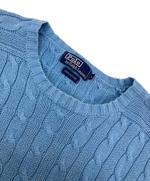 POLO RALPH LAUREN（ポロ・ラルフローレン）POLO RALPH LAUREN (ポロ・ラルフローレン) ケーブルニット ブルー サイズ:Lの古着・服飾アイテム
