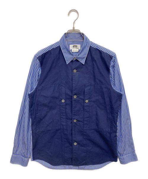 eYe COMME des GARCONS JUNYAWATANABE MAN（アイ コム デ ギャルソン ジュンヤ ワタナベ マン）eYe COMME des GARCONS JUNYAWATANABE MAN (アイ コム デ ギャルソン ジュンヤ ワタナベ マン) 切替シャツ ブルー サイズ:Lの古着・服飾アイテム