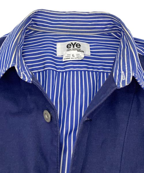 eYe COMME des GARCONS JUNYAWATANABE MAN（アイ コム デ ギャルソン ジュンヤ ワタナベ マン）eYe COMME des GARCONS JUNYAWATANABE MAN (アイ コム デ ギャルソン ジュンヤ ワタナベ マン) 切替シャツ ブルー サイズ:Lの古着・服飾アイテム