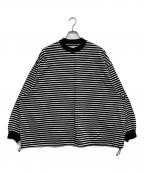 is-nessイズネス）の古着「BALLOON STRIPES LONG SLEEVE T SHIRT」｜ブラック